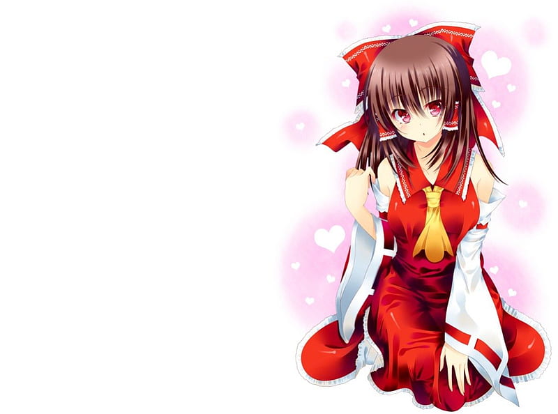 Hakurei Reimu Red Pretty Dress Sweet Nice Anime Love Touhou Hot Anime Girl Hd 0586