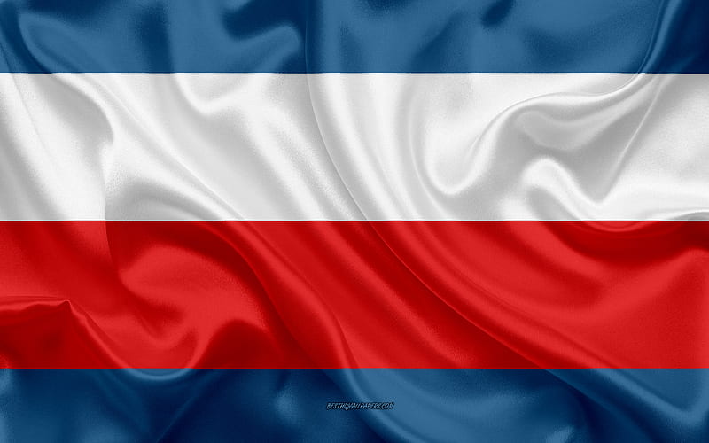 Flag of Trencin Region silk flag, Slovak region, silk texture, Trencin Region flag, Slovakia, Europe, Trencin Region, HD wallpaper