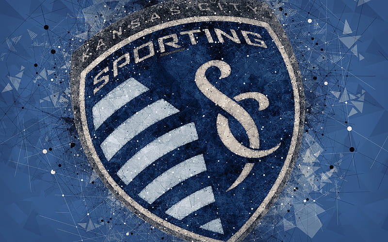 Sporting Kansas City American soccer club, logo, creative geometric art, abstraction, emblem, art, MLS, Kansas City, Kansas, USA, Major League Soccer, football, HD wallpaper
