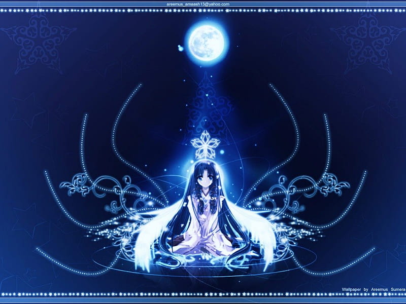Wallpaper : anime girls, moonlight, night, field 3840x2160 - cookincoke -  1829661 - HD Wallpapers - WallHere