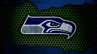 Download Seattle Seahawks Logo With Black Paint Splatters Wallpaper