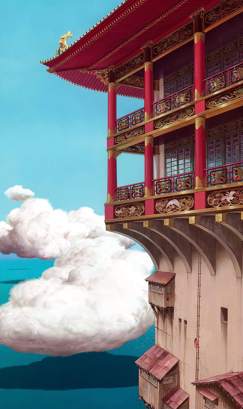anime, Studio Ghibli, Spirited Away, Chinese architecture, HD phone wallpaper