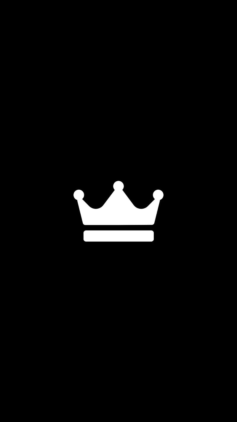 Crown 2, black, brand, design king, logo, monochrome, princess, white, HD phone wallpaper