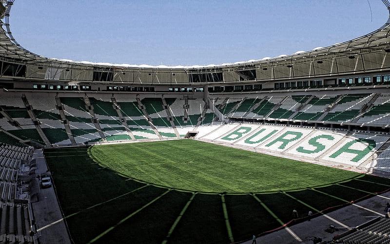 Timsah Arena, Bursa, Turkey, football stadium, view inside, turkish stadiums, Bursaspor stadium, sports arenas, HD wallpaper