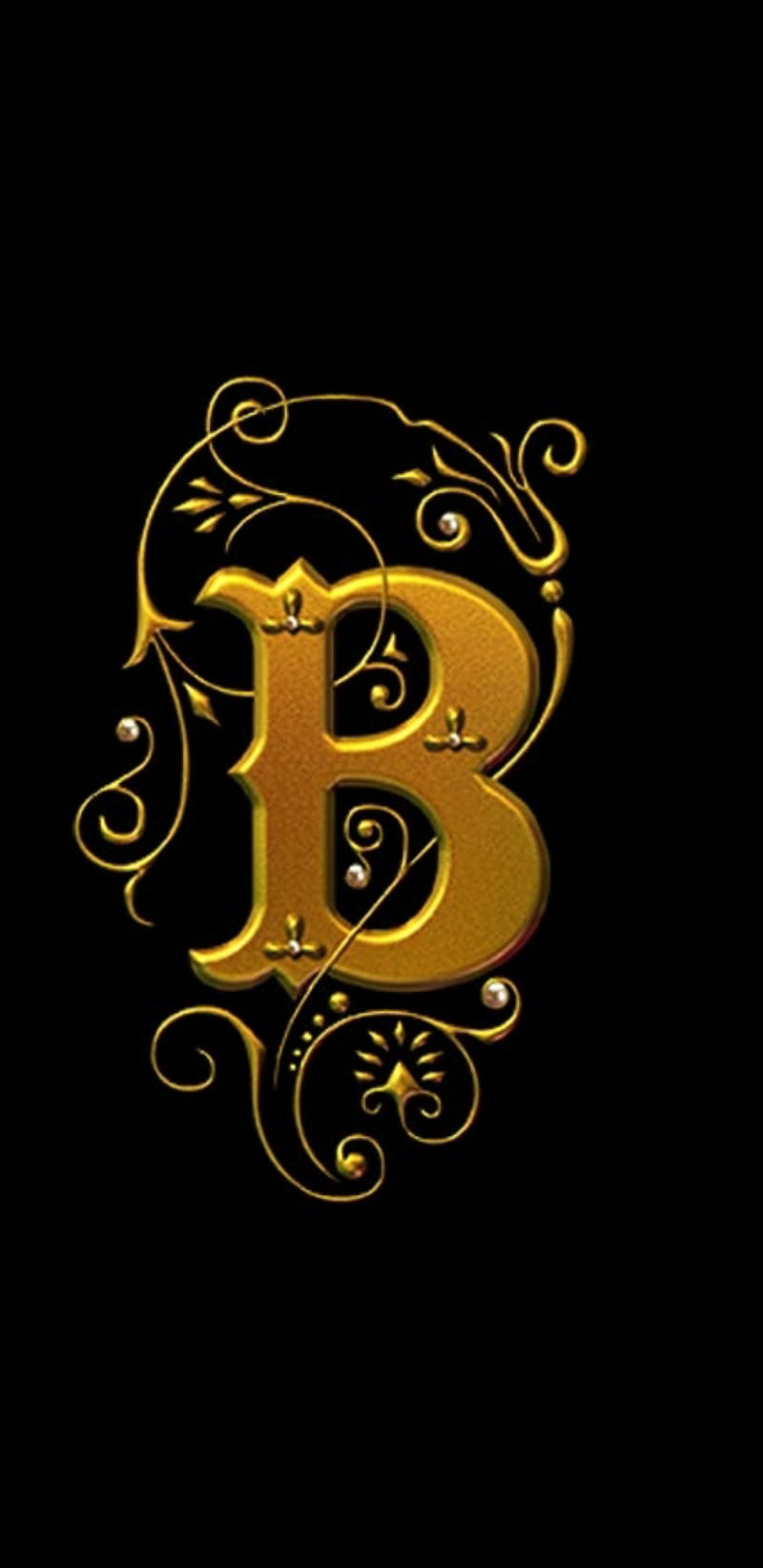 Letter b, royal, letters, golden, black, alphabet, alphabets, HD phone wallpaper