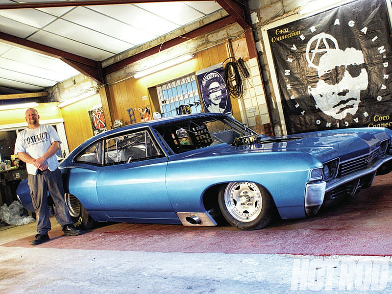 The Doomsday 1968 Chevy Impala, Classic, Impala, GM, Blue, HD wallpaper