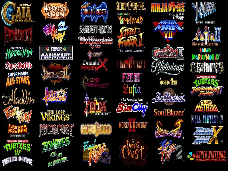 Collage, Game, Artistic, Logo, Video Game, Super Nintendo, Nintendo, HD ...