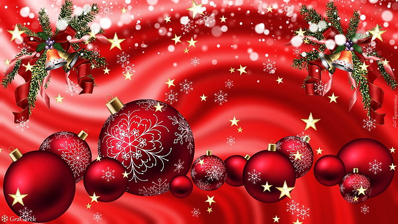 Merry Christmas, Graphics, Snow, Baubles, HD wallpaper | Peakpx