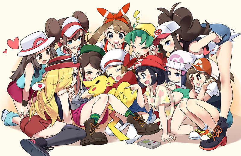 dawn, may, hilda, red, ethan, and 11 more (pokemon and 1 more