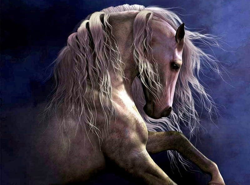 Regal, painting, stallion, fantasy, horse, HD wallpaper
