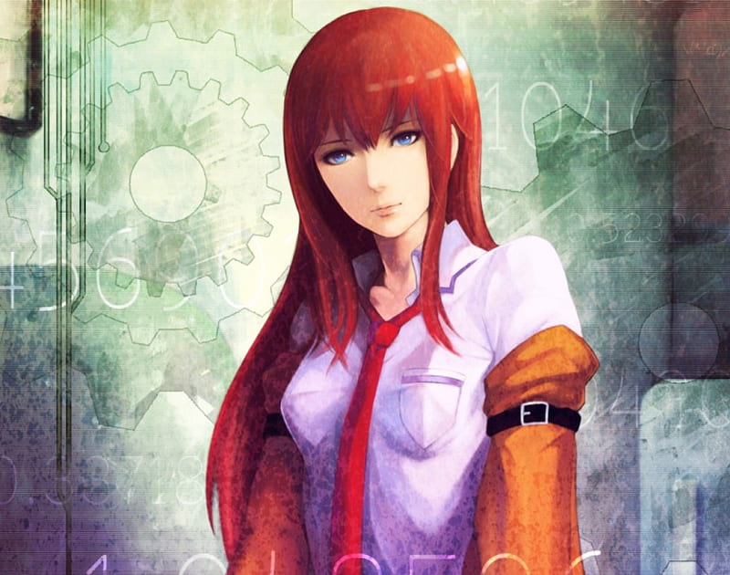 Makise Kurisu, female, Steins Gate, brown hair, evil, sexy, cute, girl ...