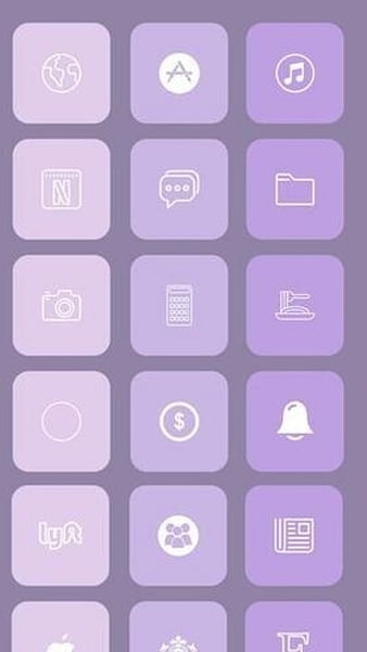 Kawaii Anime App Icons, Aesthetic purple & black ios app icon