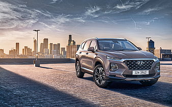 Hyundai Santa Fe, 2019 luxury crossover, front view, exterior, new cars, Hyundai, HD wallpaper