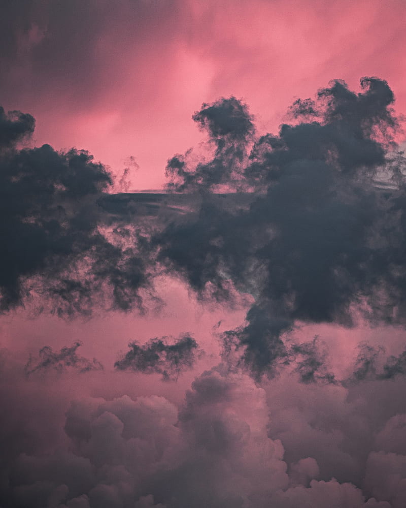 clouds, sky, purple, dusk, HD phone wallpaper