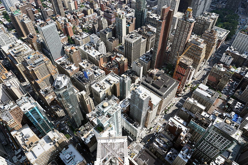 aerial graphy of high-rise buildings, HD wallpaper