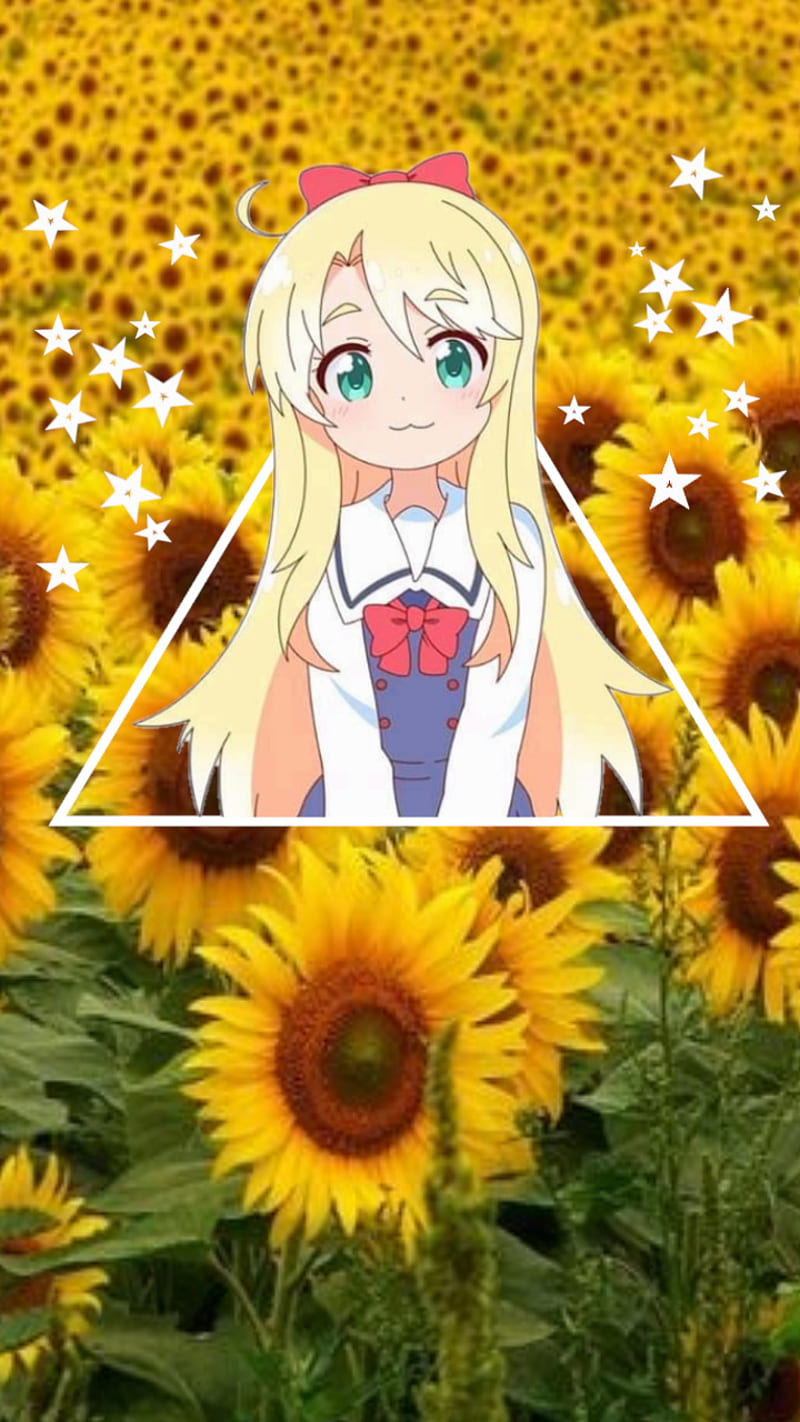 Himesaka Noa , anime, himesaka, noa, sunflowers, watashi ni, HD phone wallpaper