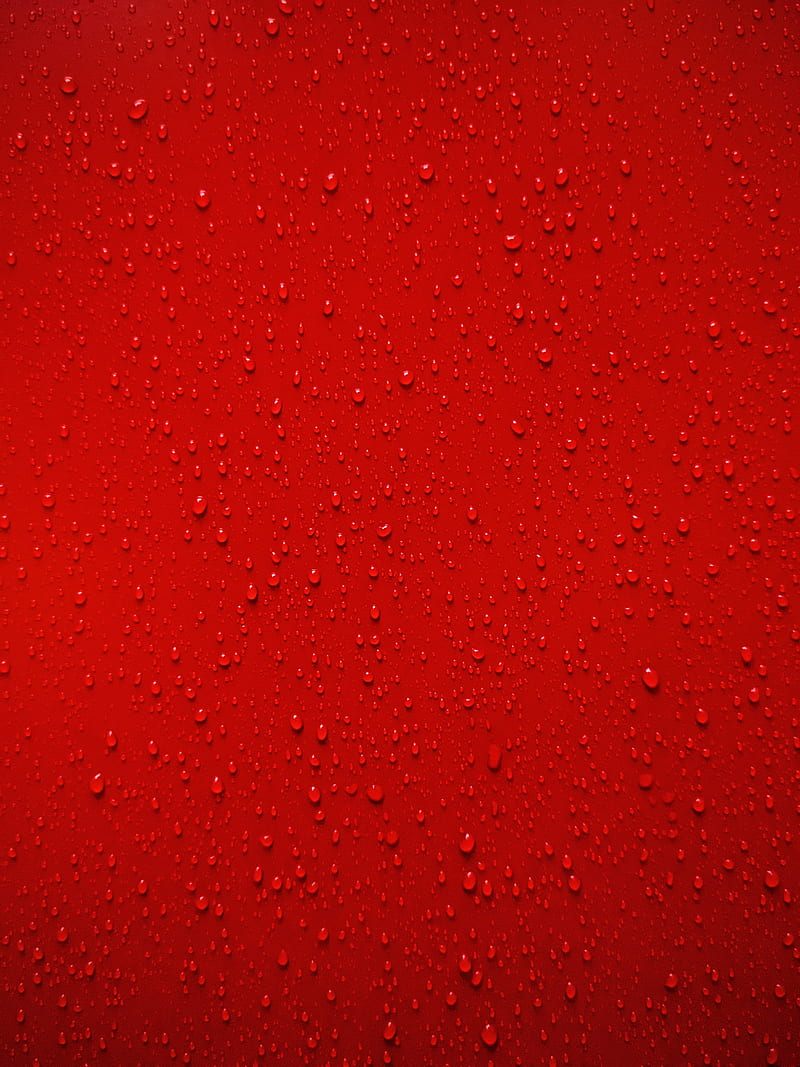 surface, drops, macro, wet, red, HD phone wallpaper