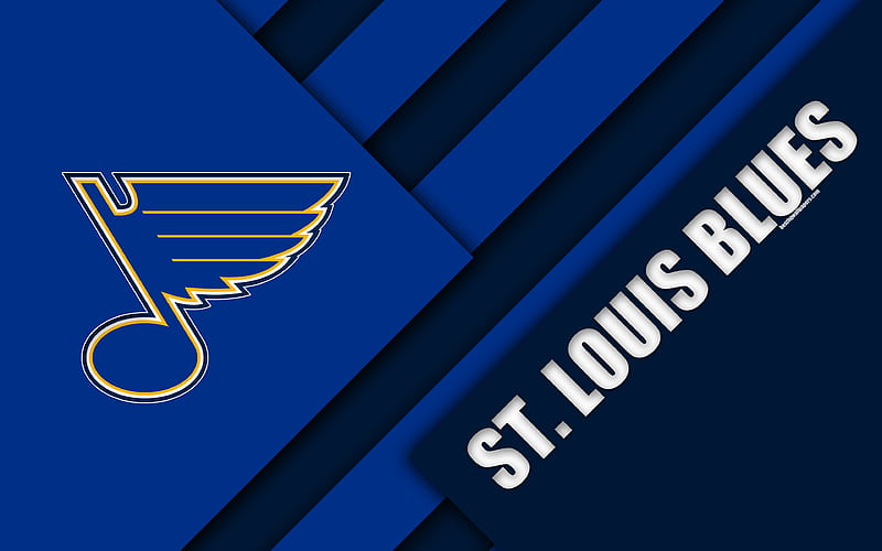 St Louis Blues, NHL material design, logo, blue abstraction, lines, American hockey club, St Louis, Missouri, USA, National Hockey League, HD wallpaper