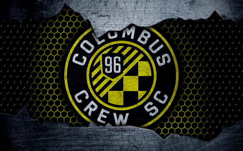 Columbus Crew logo, MLS, soccer, Eastern Conference, football club, USA, grunge, metal texture, Columbus Crew FC, HD wallpaper