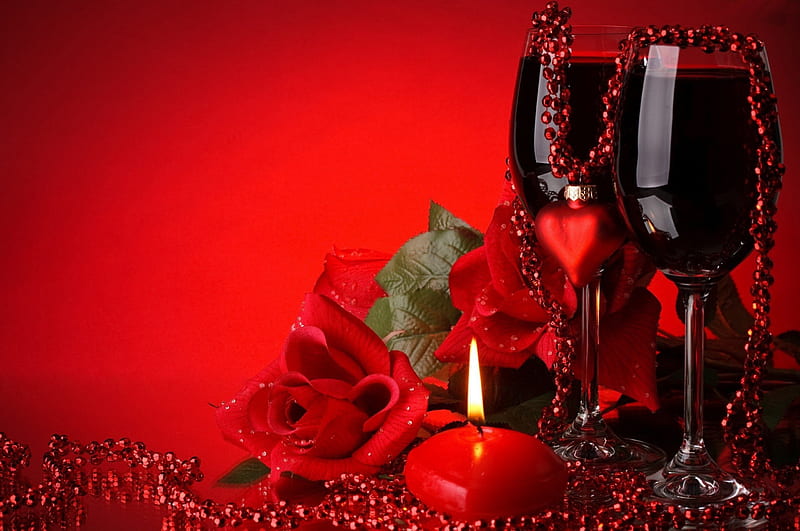 ~Romantic Deco~, deco, romantic, rose, wine, HD wallpaper