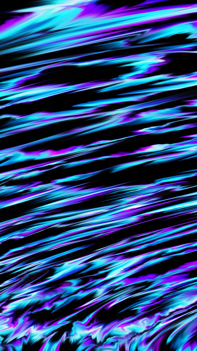 neon blue , abstract, black, cool, dark, loveurhunny, neat, pink, waves, HD phone wallpaper