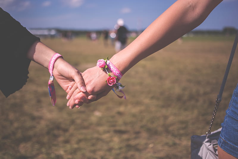 two person holding each other hands, HD wallpaper