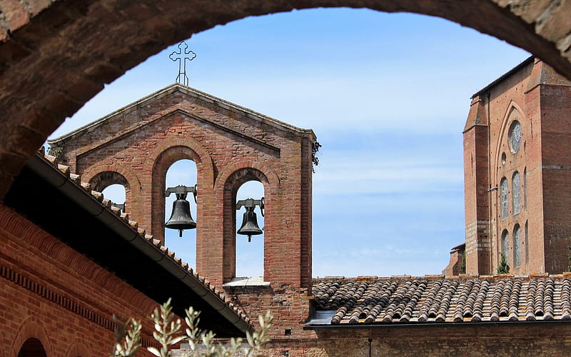 Bells in Siena, Italy, Siena, church, Italy, bells, HD wallpaper