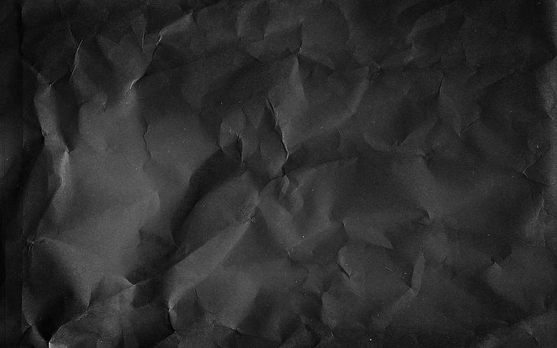 black paper texture black crumpled paper, macro, black paper, vintage texture, crumpled paper, paper textures, black backgrounds, HD wallpaper