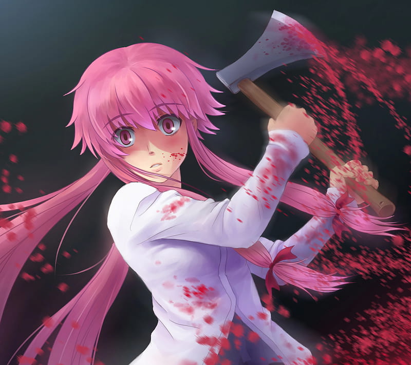 Yuno Gasai, mirai nikki, yuno, HD wallpaper