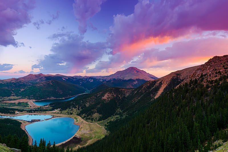 Landscape, Lake, Forest, , Rocky Mountains, Colorado, Pikes Peak, HD wallpaper