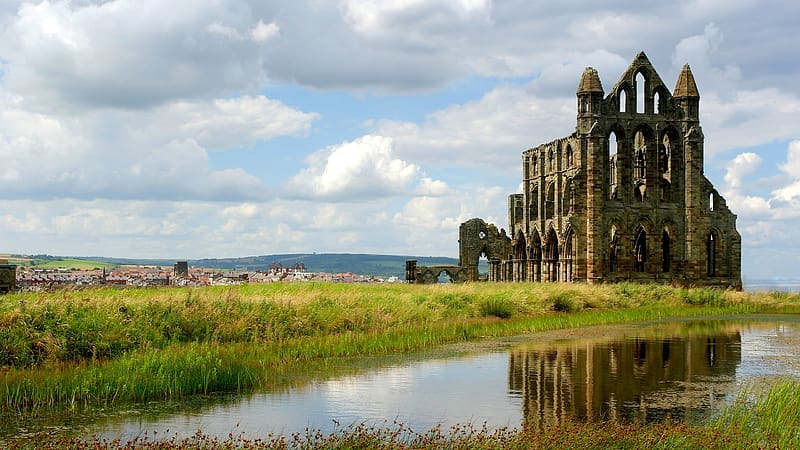 Whitby Abbey River North Yorkshire England Bing, HD wallpaper