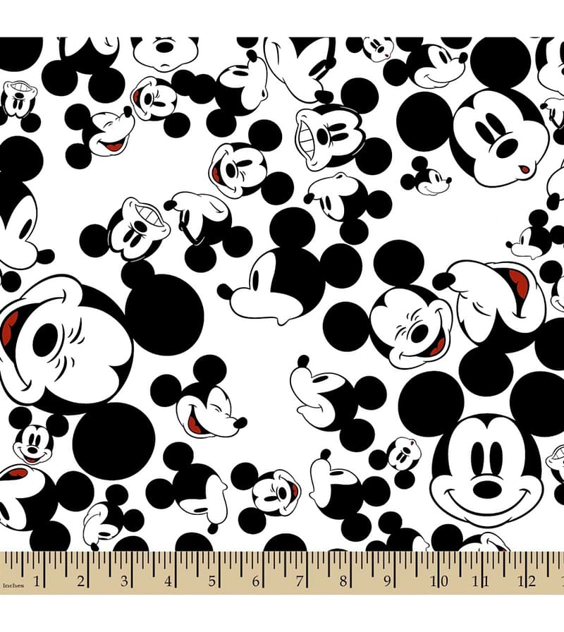 Mickey Mouse Print Fabric The Many Faces Of - Mickey Mouse Fabric Black And White, HD phone wallpaper |