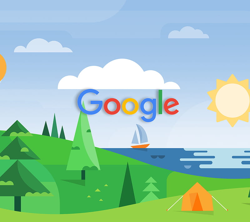 New Google Logo, google now, landscape, ocean, seaside, HD wallpaper