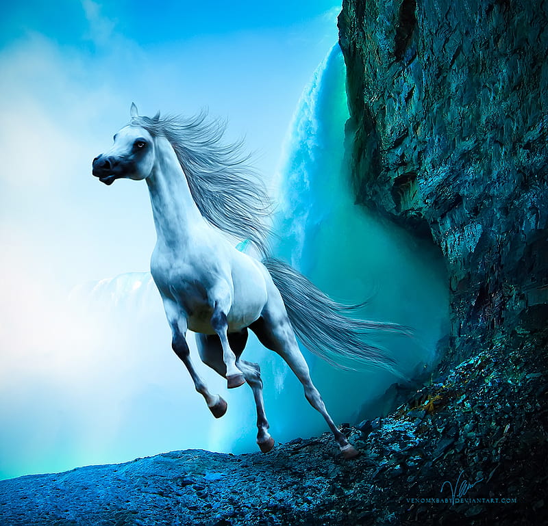 Royal Night Horse, rocks, galloping, jumping, fantastic, horse, royal,  arab, HD wallpaper | Peakpx