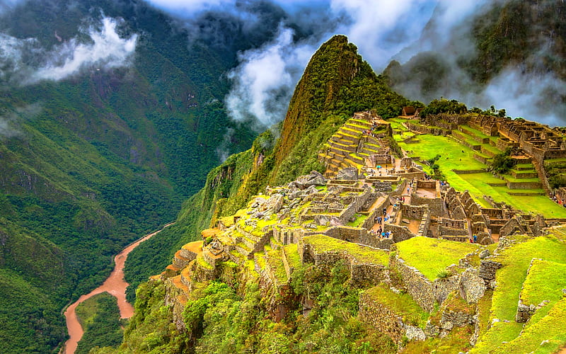 Machu Picchu, Inca civilization, Andes, ancient city, Peru, South America, Inca city, HD wallpaper
