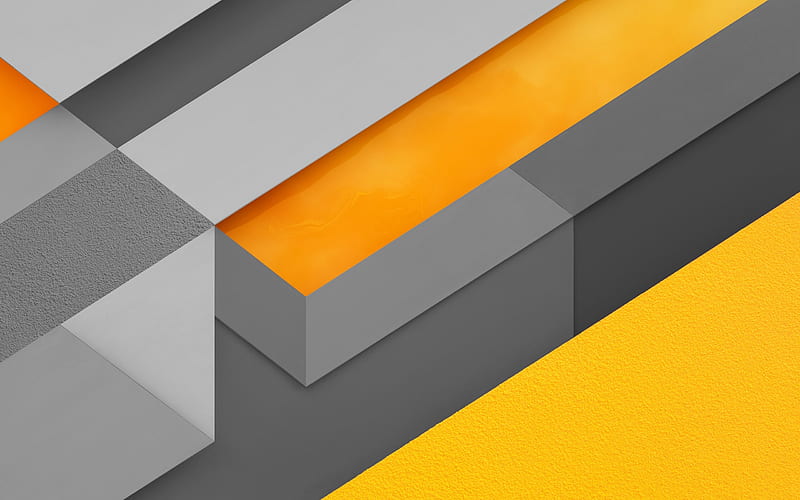 gray yellow abrasion, material design, lines, geometric shapes, HD wallpaper