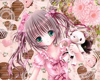 Original Characters Anime Girls Teddy Bears Gray Hair Wallpaper -  Resolution:862x1280 - ID:1310759 - wallha.com