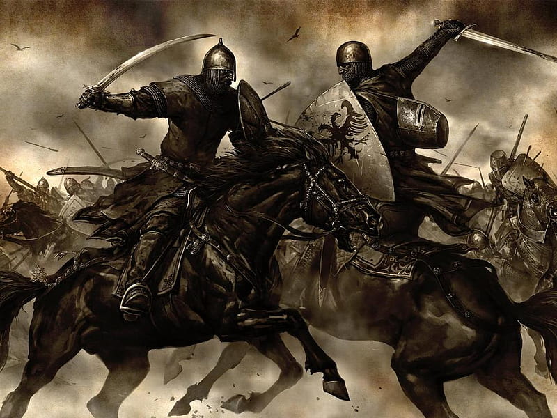 The real war, swords, men are fighting, courage, horses, HD wallpaper