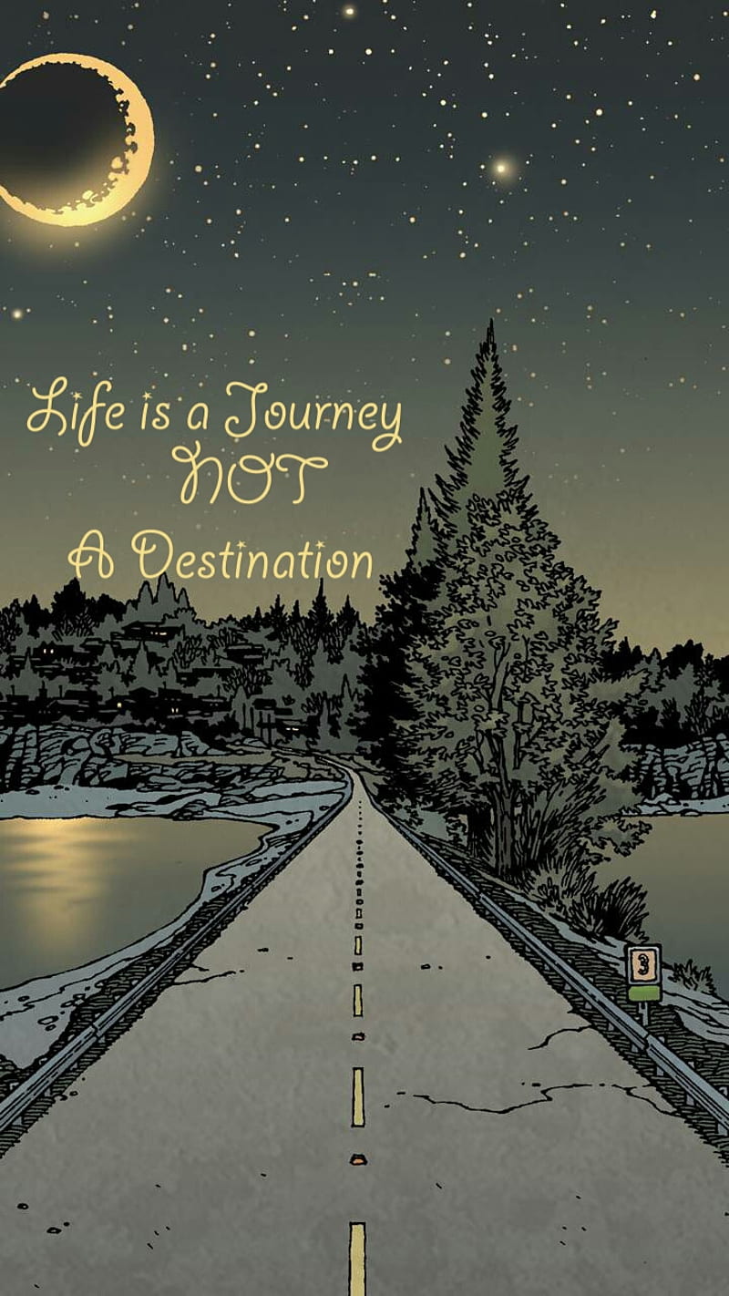 The Journey, cities, life, quote, travel, HD phone wallpaper