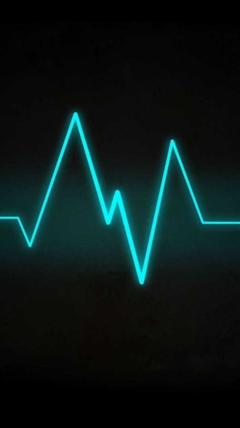 Heartbeat, neon teal, neon, teal, HD phone wallpaper