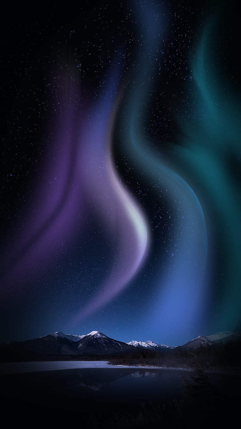 Aurora borealis, night, quad , stock , vivo xplay 5, HD phone wallpaper