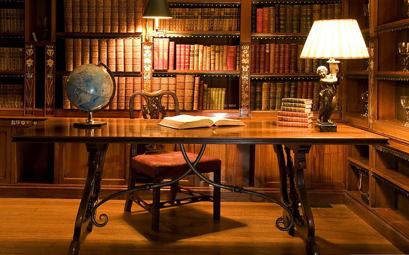 antique library desk-LOMO style graphy Works, HD wallpaper