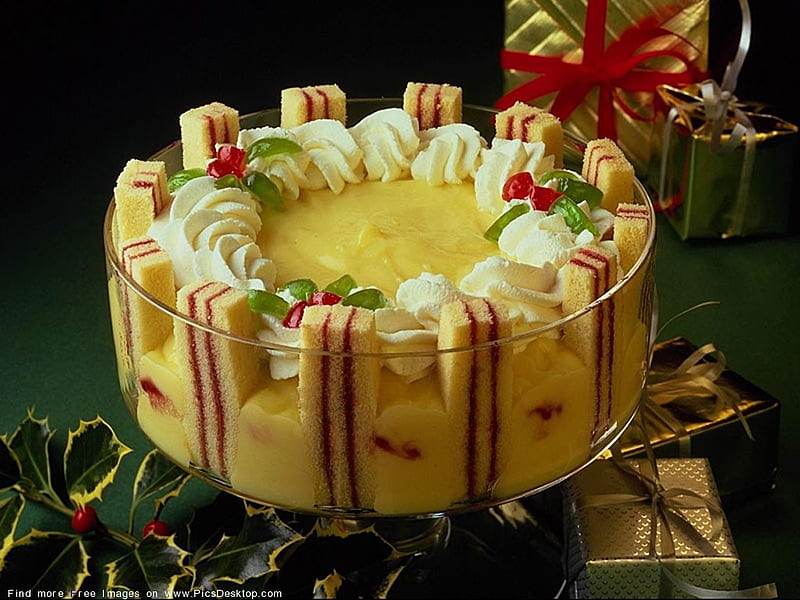 sweet temptation, sweet cream, cake, graphy, cream yellow, holiday, sponge cake, tasty, christmas cake, HD wallpaper
