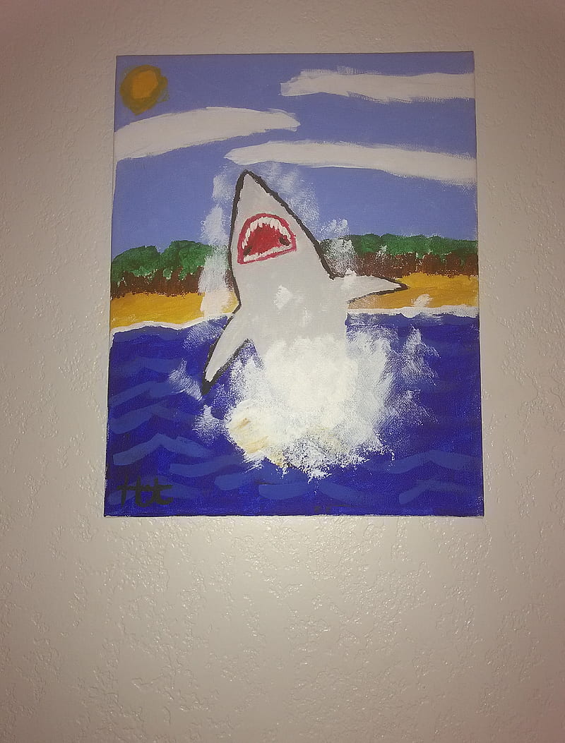 Shark painting, art, HD mobile wallpaper | Peakpx