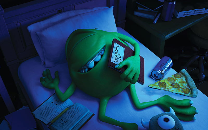 Mike Wazowski monster, 3d-animation, Monsters University, HD wallpaper