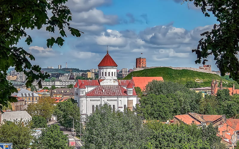 Vilnius, Lithuania, city, Lithuania, church, Vilnius, HD wallpaper