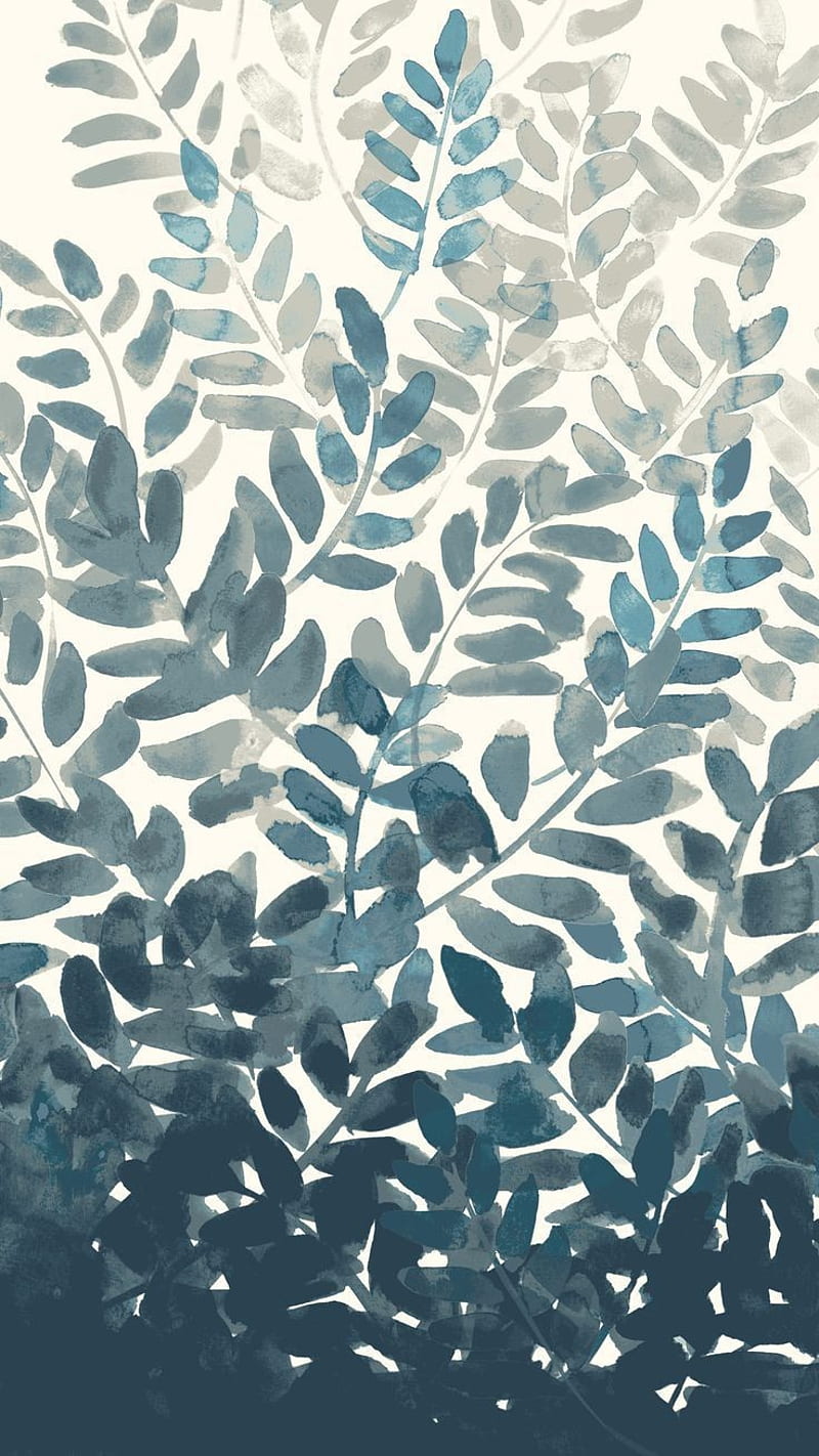 Watercolor Leaves , blue, HD phone wallpaper
