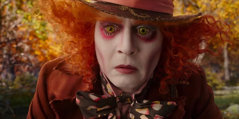 Alice Through the Looking Glass (2016), madhatter, movie, Alice Through the Looking Glass, man, fantasy, funny, face, actor, disney, Johnny Depp, HD wallpaper