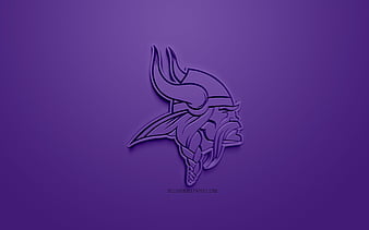 Minnesota Vikings, American football club, creative 3D logo, purple background, 3d emblem, NFL, Minneapolis, Minnesota, USA, National Football League, 3d art, American football, 3d logo, HD wallpaper