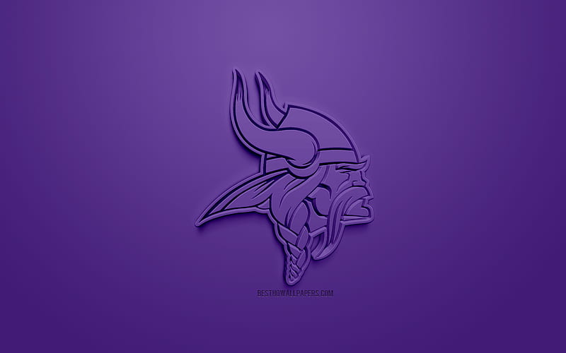 Minnesota Vikings, American football club, creative 3D logo, purple  background, HD wallpaper